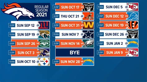 denver broncos game schedule 2023